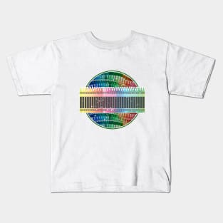 The Multi Color Crayon Circle Design Kids T-Shirt